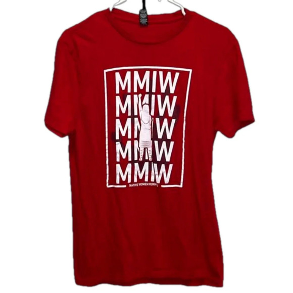 Imperfect Native women running tshirt tee 100% cotton small unique - Picture 1 of 6